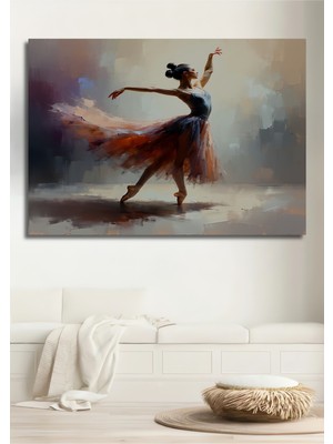 Balerin Zarafeti Yağlı Boya Görünümlü Dekoratif Ahşap Ev/işyeri/ofis Kare Tablo