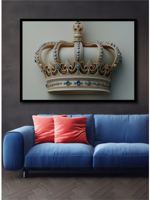 Çerçeve Görünümlü Kraliyet Zarafeti Yağlı Boya Görünümlü Dekoratif Ahşap Dekoratif Ofis Kare Tablo
