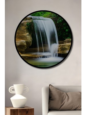 Çerçeve Görünümlü Doğa Harikası Şelale Dekoratif Ahşap Dekoratif Ev/işyeri/ofis Yuvarlak Tablo