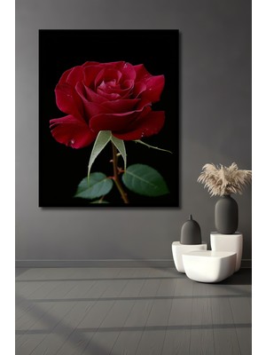 Çerçeve Görünümlü Kırmızı Gül Yağlı Boya Görünümlü Dekoratif Ahşap Ev/işyeri/ofis Kare Tablo