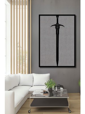 Çerçeve Görünümlü Kılıç Gölgesi Soyut Dekoratif Ahşap Ev/işyeri/ofis Kare Tablo