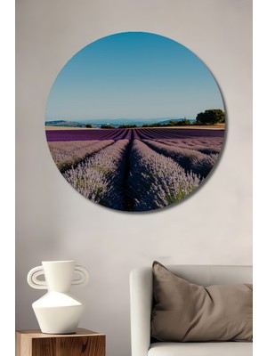 Sonsuz Lavanta Tarlası Rüyası Dekoratif Ahşap Ev/işyeri/ofis Yuvarlak Tablo