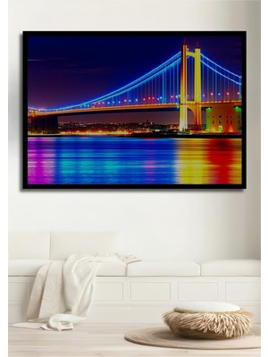 Çerçeve Görünümlü Işıltılı Köprü Modern Sanat Dekoratif Ahşap Dekoratif Ev/işyeri/ofis Kare Tablo