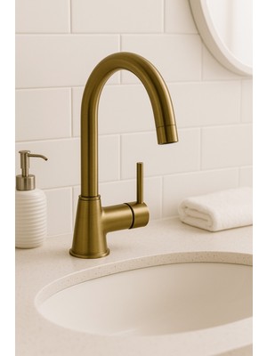 Eskitme Kuğu Lüks Mix Aç-Kapa Banyo Lavabo Bataryası Musluk