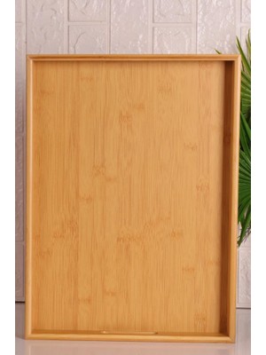 Bambum Marbella - Bambu Desenli Tepsi Büyük