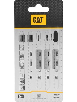 Cat DA06004 5 Parça Profesyonel Ahşap Ters Çapaksız Temiz Kesim Dekupaj Testere Bıçağı, Ucu