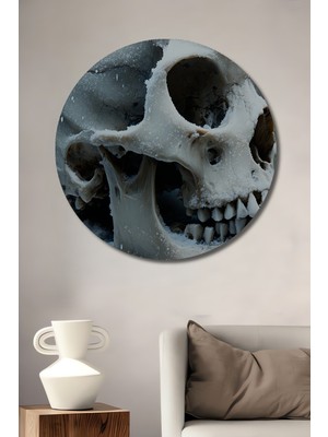 Buzlu Kafatası Modern Sanat Dekoratif Ahşap Ev/işyeri/ofis Yuvarlak Tablo