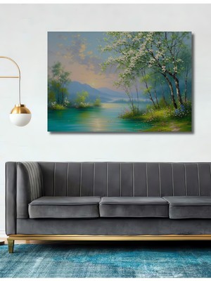 Bahar Rüyası Yağlı Boya Görünümlü Dekoratif Ahşap Ev/işyeri/ofis Kare Tablo