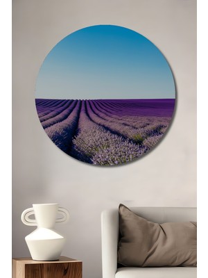 Sonsuz Lavanta Tarlası Rüyası Dekoratif Ahşap Ev/işyeri/ofis Yuvarlak Tablo