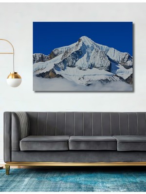Buzul Dağı Yağlı Boya Görünümlü Dekoratif Ahşap Ev/işyeri/ofis Kare Tablo