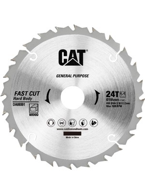 Cat DA08001 184X30MM Ahşap Kesme Elmas, Daire Testere Bıçağı 24 Diş