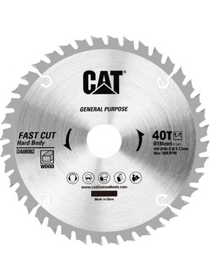 Cat DA08002 184X30MM Ahşap Kesme Elmas, Daire Testere Bıçağı 40 Diş
