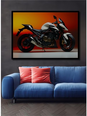 Çerçeve Görünümlü Modern Motor Yağlı Boya Görünümlü Dekoratif Ahşap Ev/işyeri/ofis Kare Tablo