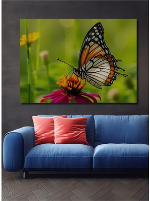 Nektar Dansı Kelebek Dekoratif Ahşap Ev/işyeri/ofis Kare Tablo