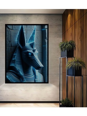 Çerçeve Görünümlü Dijital Anubis Görünümlü Dekoratif Ahşap Ev/işyeri/ofis Kare Tablo