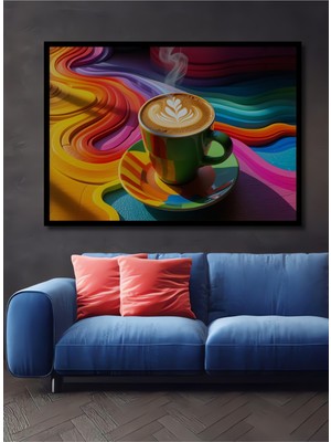 Çerçeve Görünümlü Gökkuşağı Latte Modern Sanat Dekoratif Ahşap Dekoratif Ev/işyeri/ofis Kare Tablo