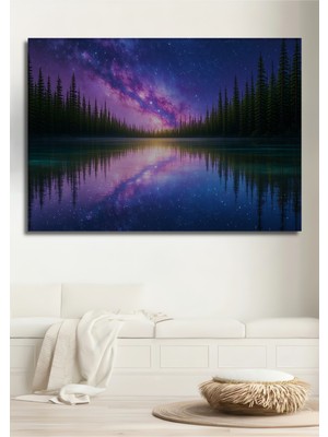 Yıldız Tozu Yağlı Boya Görünümlü Dekoratif Ahşap Ev/işyeri/ofis Kare Tablo