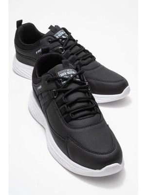 Bağcıklı Erkek Spor Ayakkabı Siyah Beyaz