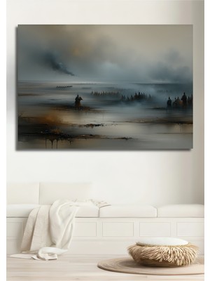 Samuraylar Vahşi Savaşı Yağlı Boya Görünümlü Dekoratif Ahşap Ev/işyeri/ofis Kare Tablo