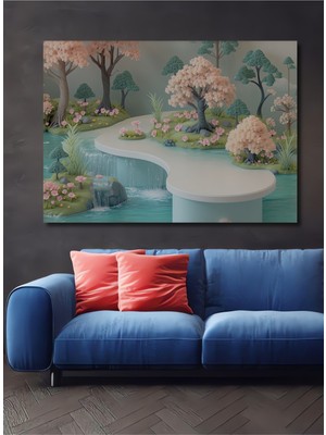 Pastel Rüya Bahçesi Dekoratif Ahşap Dekoratif Ev/işyeri/ofis Kare Tablo