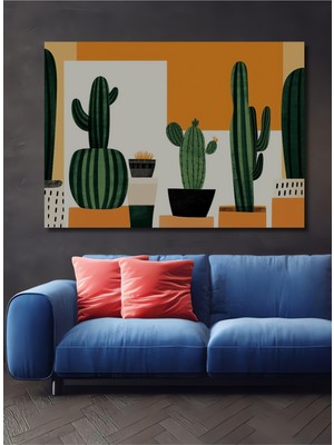 Kaktüsler Diyarı Modern Sanat Dekoratif Ahşap Dekoratif Ev/işyeri/ofis Kare Tablo