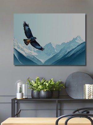 Dağların Kartalı Yağlı Boya Görünümlü Dekoratif Ahşap Ev/işyeri/ofis Kare Tablo