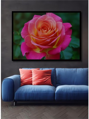 Çerçeve Görünümlü Pembe Güzellik Yağlı Boya Görünümlü Gül Dekoratif Ahşap Ev/işyeri/ofis Kare Tablo