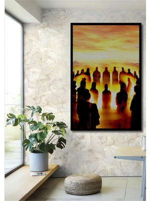 Çerçeve Görünümlü Aydınlanma Çağı Yağlı Boya Görünümlü Dekoratif Ahşap Ev/işyeri/ofis Kare Tablo