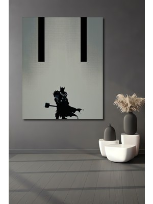 Thor Silüeti Modern Sanat Dekoratif Ahşap Ev/işyeri/ofis Kare Tablo