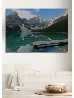 Dağların Gölgesi Pastel Boya Görünümlü Dekoratif Ahşap Ev/işyeri/ofis Kare Tablo