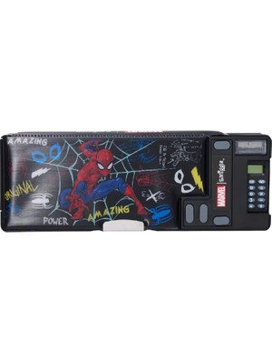 Smiggle - Spiderman Otomatik Hesap Makineli Kalem Kutusu