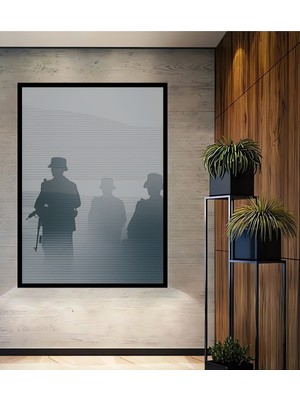 Çerçeve Görünümlü Asker Silüetleri Modern Sanat Dekoratif Ahşap Ev/işyeri/ofis Kare Tablo