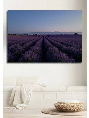 Provence Lavanta Tarlası Yağlı Boya Görünümlü Dekoratif Ahşap Ev/işyeri/ofis Kare Tablo