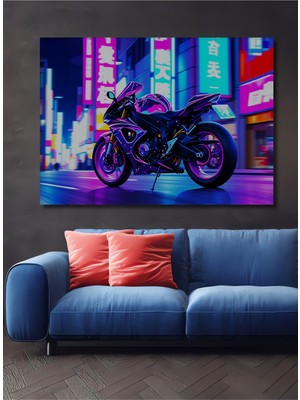 Neon Işıklı Rüya Motoru Modern Sanat Dekoratif Ahşap Ev/işyeri/ofis Kare Tablo