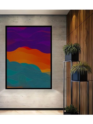 Çerçeve Görünümlü Dalgalı Modern Sanat Dekoratif Ahşap Dekoratif Ev/işyeri/ofis Kare Tablo