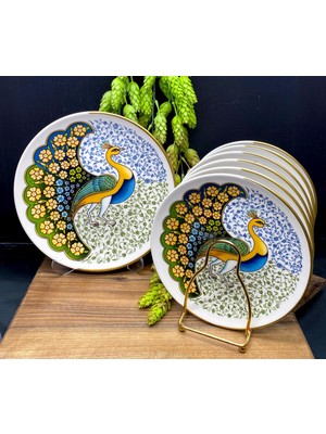 Esbeycam Tavus Kuslu Pasta Tabağı