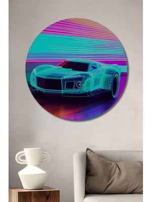 Neon Işıklı Fütüristik Araba Dekoratif Ahşap Ev/işyeri/ofis Yuvarlak Tablo