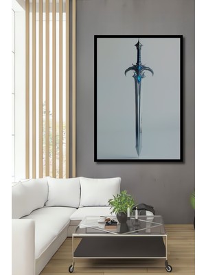 Çerçeve Görünümlü Fantastik Kılıç Dijital Sanat Ev/işyeri/ofis Dekoratif Ahşap Kare Tablo