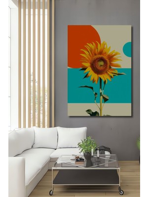 Retro Pop Art Ayçiçeği Dekoratif Ahşap Ev/işyeri/ofis Kare Tablo
