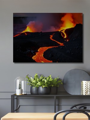 Ateşin Dansı Yağlı Boya Görünümlü Dekoratif Ahşap Ev/işyeri/ofis Kare Tablo