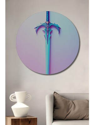 Fantastik Kılıç Dijital Sanat Dekoratif Ahşap Ev/işyeri/ofis Yuvarlak Tablo
