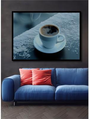 Çerçeve Görünümlü Buzlu Kahve Keyfi Dekoratif Ahşap Dekoratif Ev/işyeri/ofis Kare Tablo