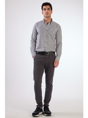 Siyah   Kare Desen Erkek Gömlek - Regular Fıt