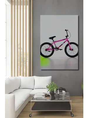 Pembe Bmx Bisiklet Modern Sanat Dekoratif Ahşap Ev/işyeri/ofis Kare Tablo