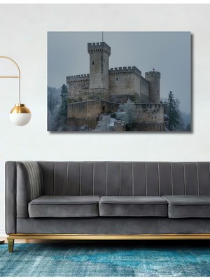 Kış Masalı Şatosu Dekoratif Ahşap Dekoratif Ev/işyeri/ofis Kare Tablo