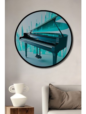 Çerçeve Görünümlü Kristal Düşler Piyano Modern Sanat Ev/işyeri/ofis Dekoratif Ahşap Yuvarlak Tablo