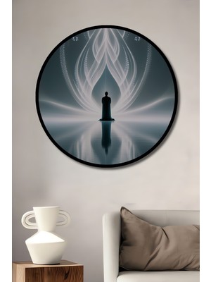 Çerçeve Görünümlü Ilahi Işık Huzmesi Modern Sanat Dekoratif Ahşap Ev/işyeri/ofis Yuvarlak Tablo