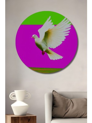 Uçan Beyaz Güvercin Modern Sanat Dekoratif Ahşap Ev/işyeri/ofis Yuvarlak Tablo