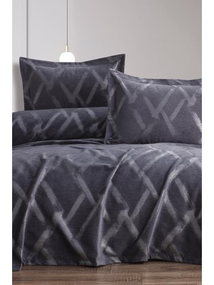 Nisan 3 Parça Çift Kişilik Pike Takımı 240X260 Antrasit