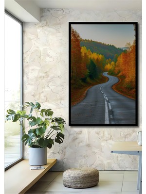 Çerçeve Görünümlü Sonbahar Rüyası Yağlı Boya Görünümlü Dekoratif Ahşap Ev/işyeri/ofis Kare Tablo